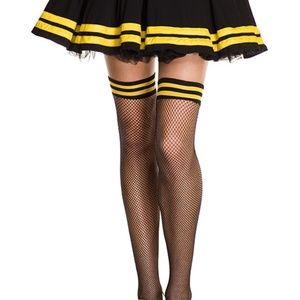 VARIETY FISHNET STRIPE THIGH HI